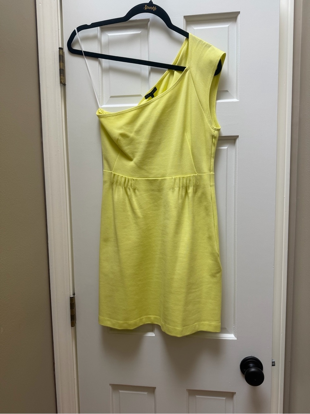Theory New With Tags One-Shoulder Yellow/Lime Dress